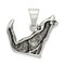Sterling Silver Antiqued Wolf Charm Pendant Jewelry 19mm x 21mm
